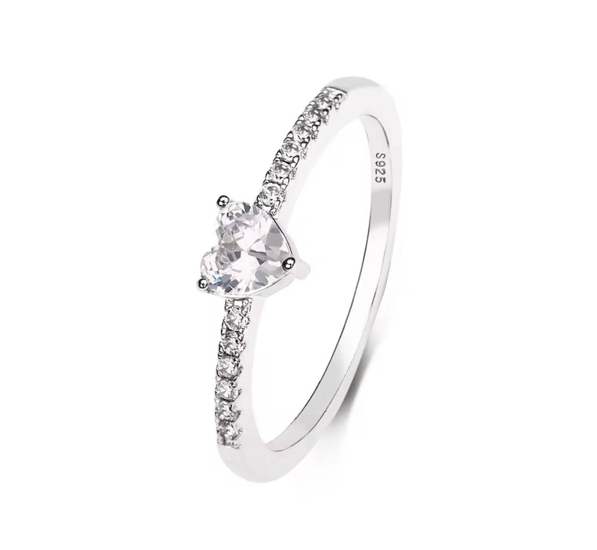 Crystal Heart Ring